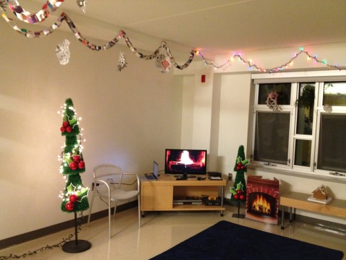 college living room christmas